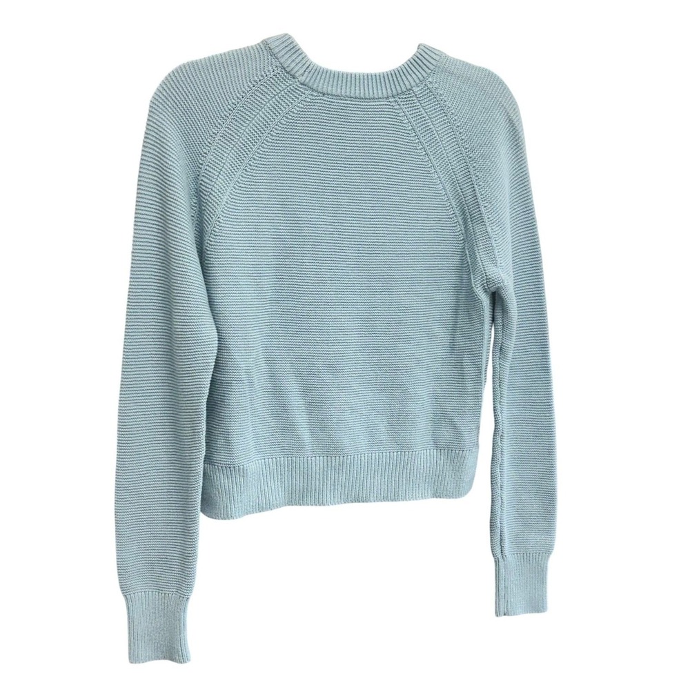 French Connection Light Blue 100% Cotton Ribbed Crew Neck Sweater - XS- NWT - Picture 3 of 6